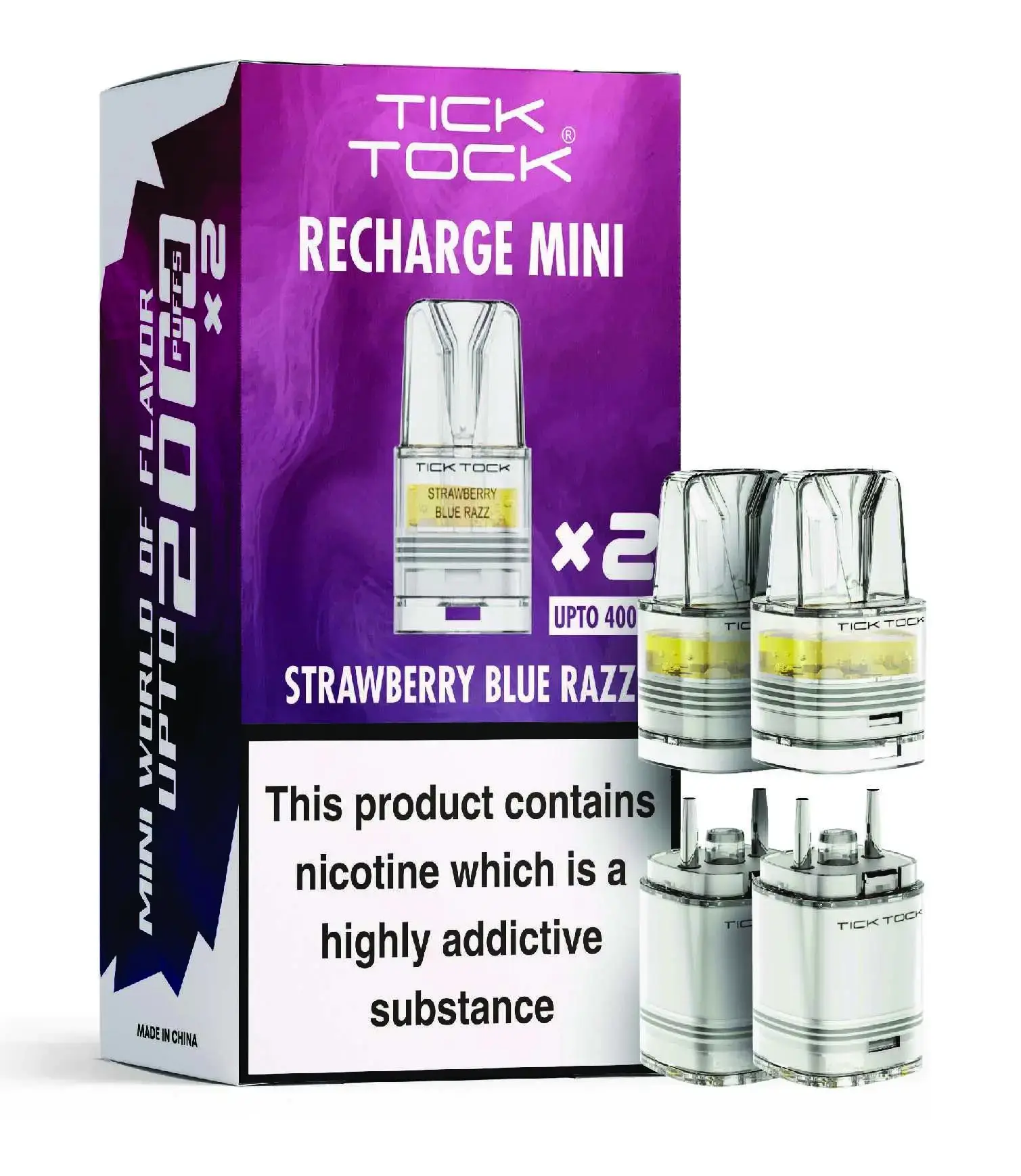 Strawberry Blue Razz Tick Tock Magic 8000 Prefilled Pods
